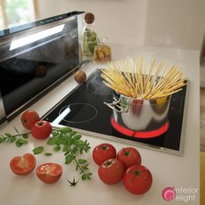 Cooking in the yellow kitchen...